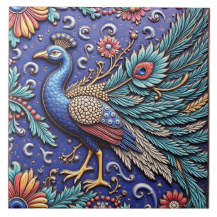 Hand-Carved Divinity Ceramic Tile