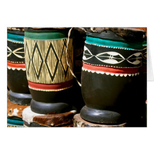 Hand carved drums, Livingston, Zambia