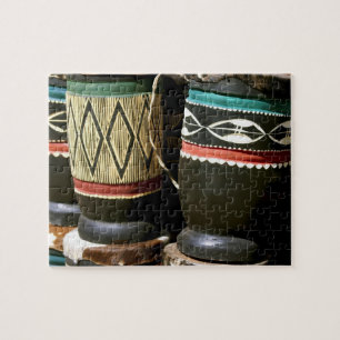 Hand carved drums, Livingston, Zambia Jigsaw Puzzle