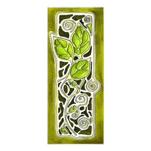 Hand Carved Leaves in Green Photo Print