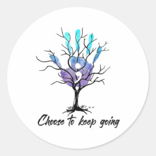 Hand Choose To Keep Going Suicide Prevention Aware Classic Round Sticker