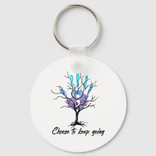 Hand Choose To Keep Going Suicide Prevention Aware Key Ring