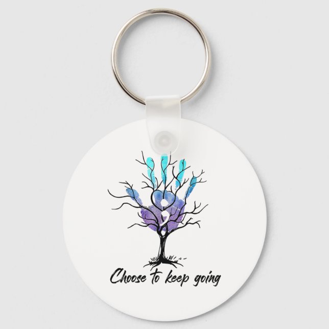 Hand Choose To Keep Going Suicide Prevention Aware Key Ring (Front)