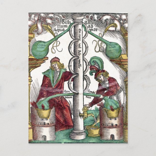 Hand-Coloured Alchemy Tools Postcard (Front)