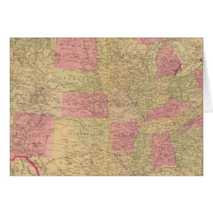 Hand coloured lithographed map of the United