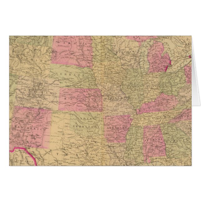 Hand coloured lithographed map of the United State (Front Horizontal)