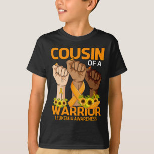 Hand Cousin Of A Warrior Leukaemia Awareness Sunfl T-Shirt