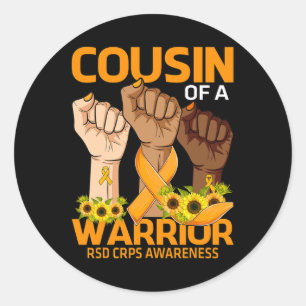 Hand Cousin Of A Warrior Rsd Crps Awareness Sunflo Classic Round Sticker