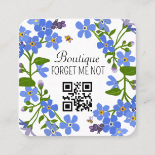 Hand crafted Business Card custom CR Code Floral