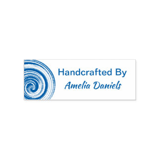 Hand Crafted Swirl Self Inking Rubber Stamp