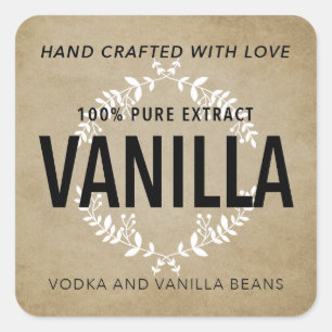 Hand crafted Vanilla Extract label VE006_06sq