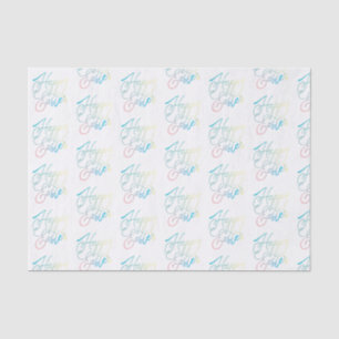 Hand-created Happy Easter gradient script Tissue Paper