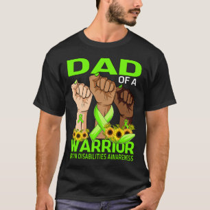 Hand Dad Of A Warrior Brain Disabilities Awareness T-Shirt