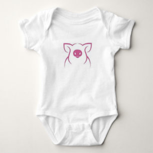 Hand deaw pig colouring baby bodysuit