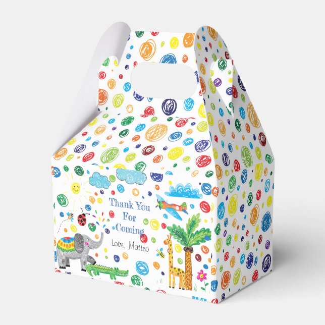 Hand Draw Doodle Favour Boxes (Front Side)