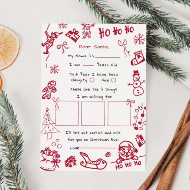 Hand Draw Doodle letter for Santa, Santa Invitation (Creator Uploaded)