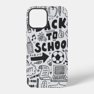 hand draw doodle school element iPhone 12 case