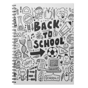 hand draw doodle school element notebook