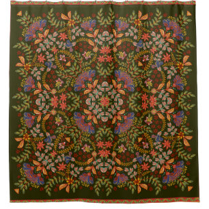 Hand draw fantasy floral pattern. Vintage template Shower Curtain