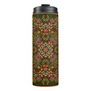 Hand draw fantasy floral pattern. Vintage template Thermal Tumbler