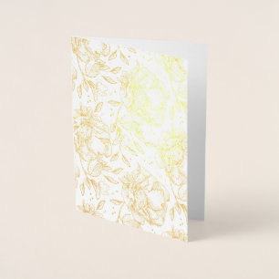 Hand Draw Floral Valentine's Day Real Foil Card