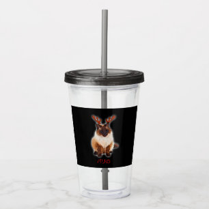 Hand Draw Funny Balinese Cat Japan Gift Dad Mum Acrylic Tumbler