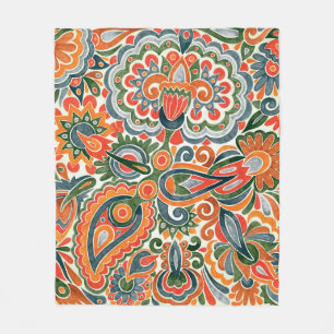hand draw marker flower ethnic design. Ukrainian t Fleece Blanket