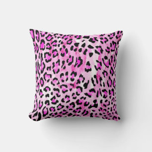 hand draw pink colour seamless leopard pattern / i cushion