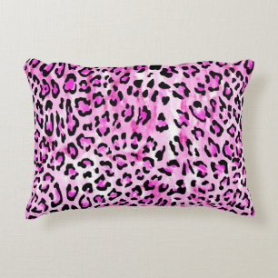 hand draw pink colour seamless leopard pattern / i decorative cushion