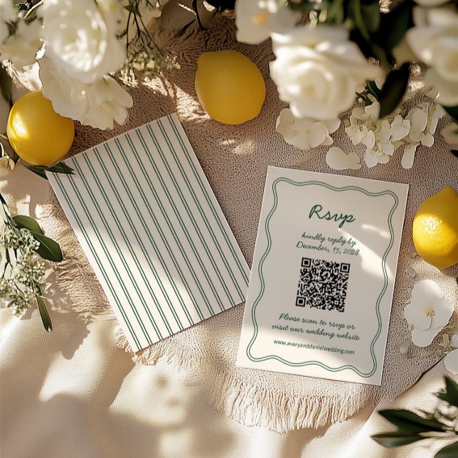 Hand Draw Retro Green Handwritting RSVP Card (Hand Draw Retro Green Handwritting RSVP Card)