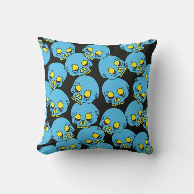 Hand draw skull pattern. Seamless skull pattern re Cushion (Front)