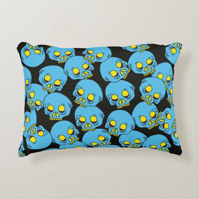 Hand draw skull pattern. Seamless skull pattern re Decorative Cushion (Front)