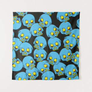 Hand draw skull pattern. Seamless skull pattern re Tapestry