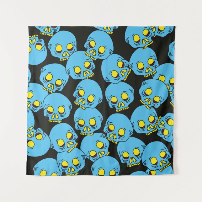 Hand draw skull pattern. Seamless skull pattern re Tapestry (Front)