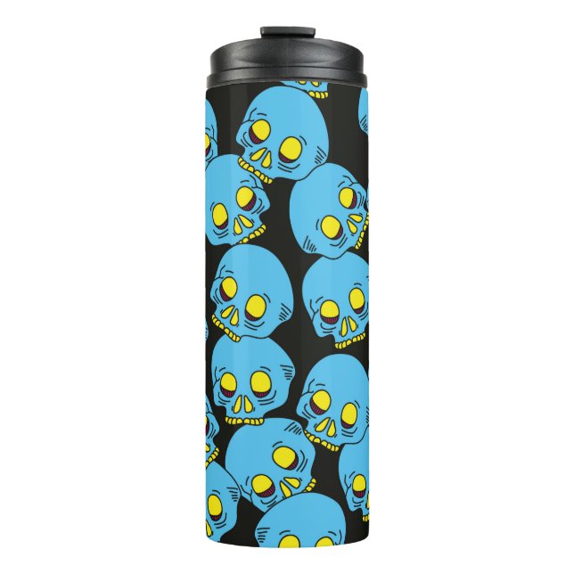 Hand draw skull pattern. Seamless skull pattern re Thermal Tumbler (Front)