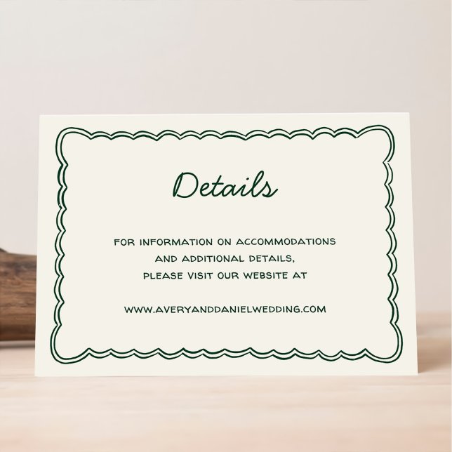 Hand Draw Vintage Green Handwritting Details Enclosure Card (Creator Uploaded)