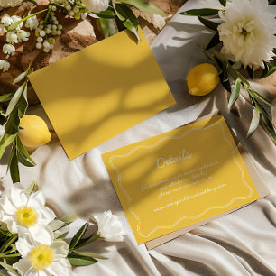 Hand Draw Vintage Yellow Handwritting Details Enclosure Card