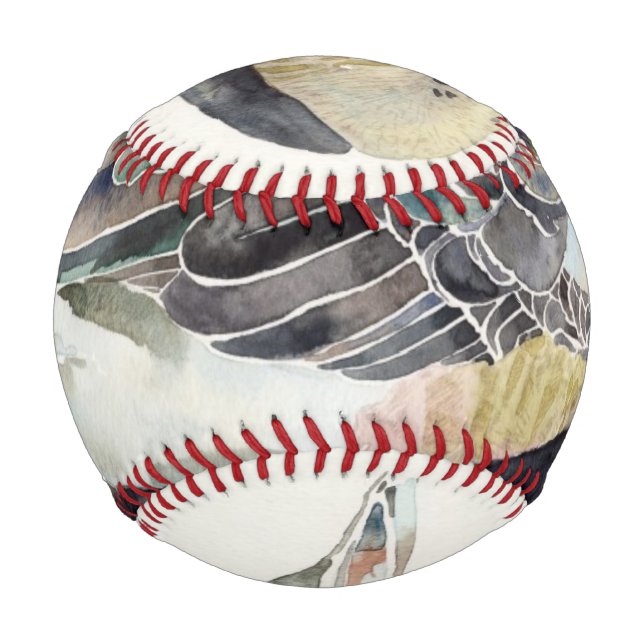 Hand Draw Watercolor Bird, Duck Baseball (Front)