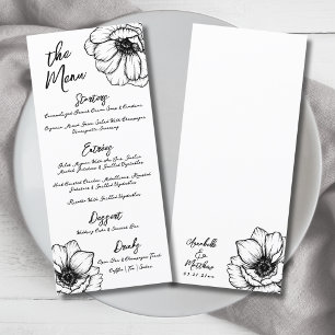 Hand Draw Whimsical Floral Wedding Menu