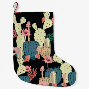 Hand drawing Cactus Plant and flowers Seamless Pat Small Christmas Stocking