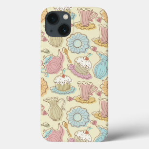 Hand Drawing Dishes Silhouettes iPhone 13 Case