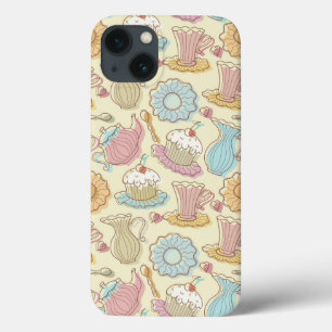 Hand Drawing Dishes Silhouettes iPhone 13 Case