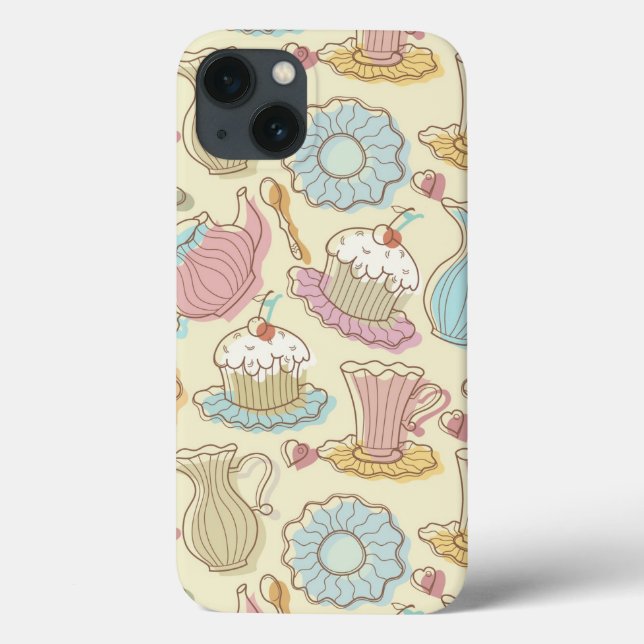 Hand Drawing Dishes Silhouettes Case-Mate iPhone Case (Back)