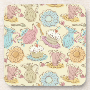 Hand Drawing Dishes Silhouettes Coaster