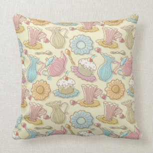 Hand Drawing Dishes Silhouettes Cushion