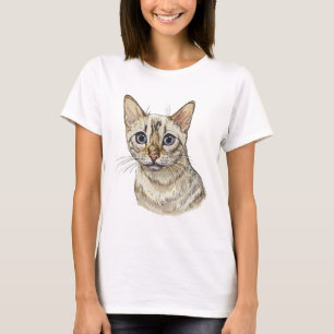 Hand drawing funny Snow bengal cat T-Shirt