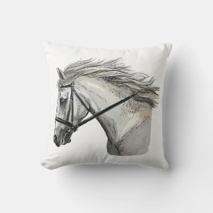 Hand drawing horse with a bridle cushion