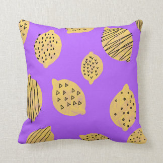 Hand drawing Lemon Fruit Throw Pillow