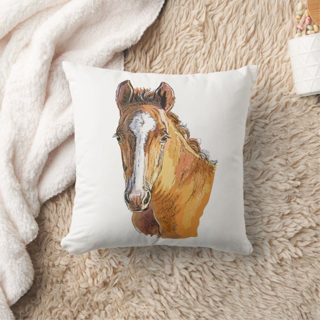 Hand drawing little cute foal cushion (Blanket)