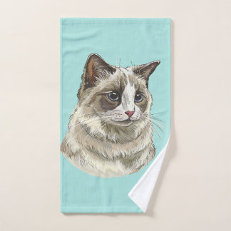 Hand drawing luffy Ragdoll cat Hand Towel
